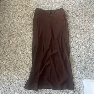 High quality silk/satin-like Brown Women's Skirt